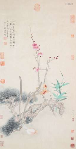 Qiu Ying, Chinese Orchid, Pine, Plum Blossom And Bamboo Pain...