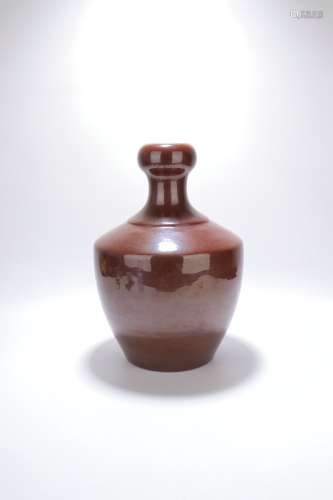 chinese Cafe-Au-Lait glazed porcelain garlic-head vase
