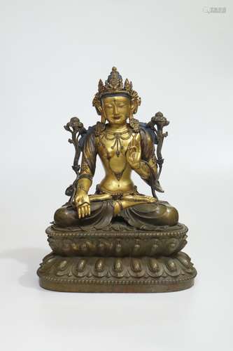 chinese gilt bronze tara statue