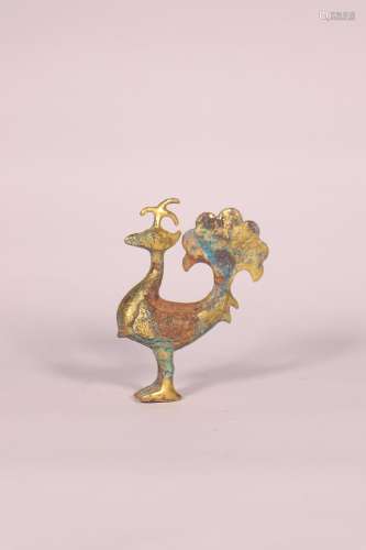 chinese gilt bronze phoenix-bird
