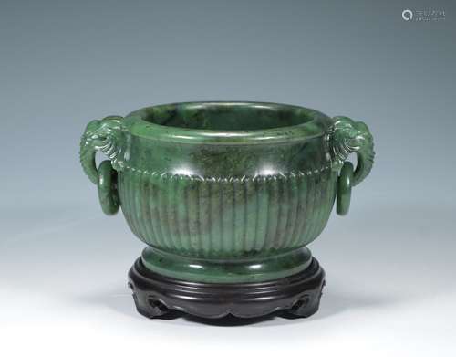 chinese green jade incense burner