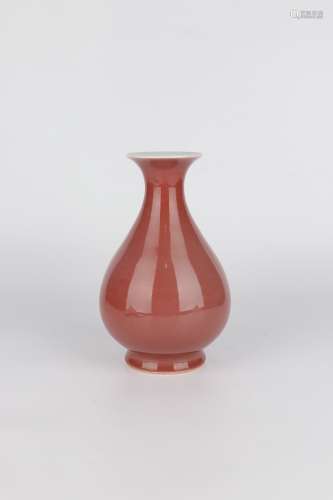 chinese sacrificial-red glazed porcelain pear shaped vase