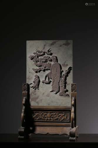 chinese qiyang stone table screen