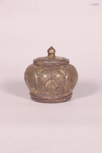 chinese gilt silver jar