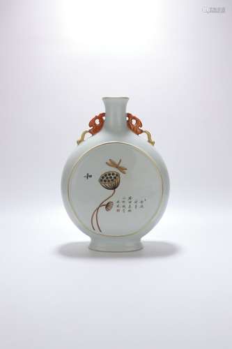 chinese famille rose porcelain moonflask