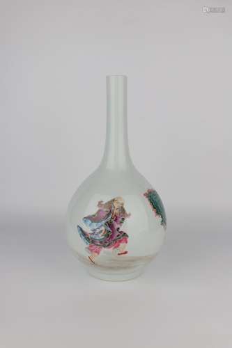 chinese famille rose porcelain bottle vase