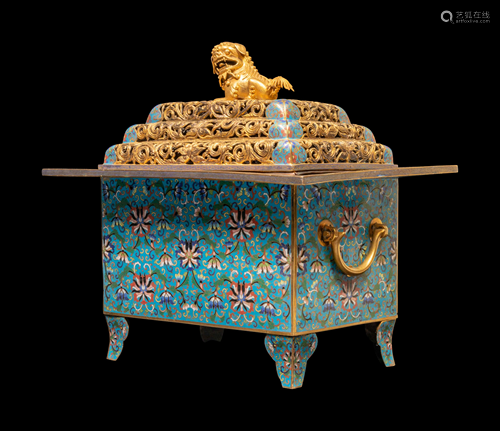 A Large Chinese Cloisonné Enamel Incense Burner