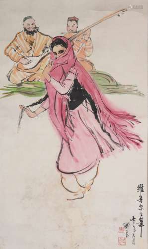 Chinese Ink Painting Of Figure - Shi Guoliang