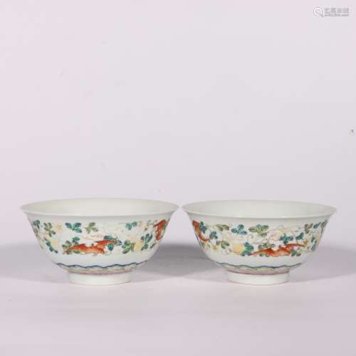 Chinese A Pair Of Qing Dynasty Yongzheng Famille Rose 