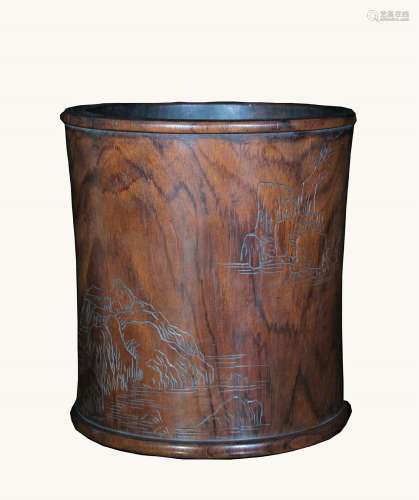 Chinese Huanghuali Wooden Brush Pot
