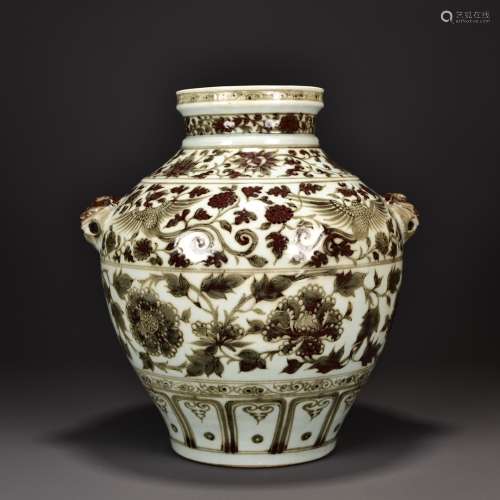 Chinese Yuan Dynasty Chai Kiln Underglazed Red Porcelain Jar