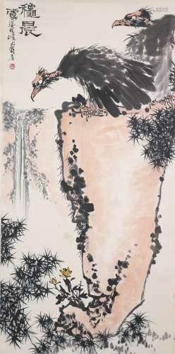 Chinese Ink Painting Of Eagle - Pan Tianshou