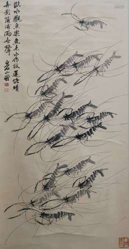 Chinese Ink Painting Of Shrimp - Qi Baishi
