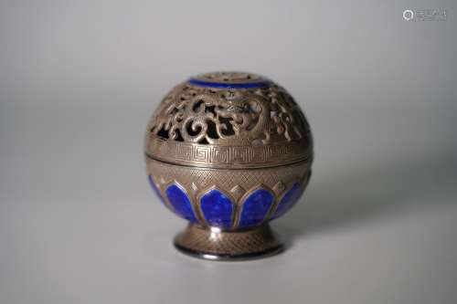 Chinese Silver Incense Burner