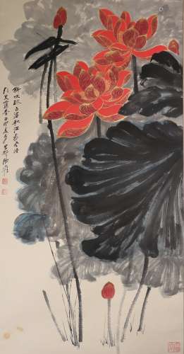 Chinese Ink Painting Of Lotus - Zhang Daqian