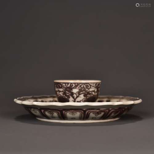 Chinese Ming Dynasty Hongwu Underglazed Red Porcelain Vessel