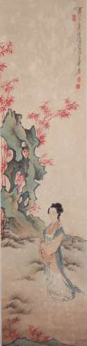 Chinese Ink Painting Of Maid - Xu Cao