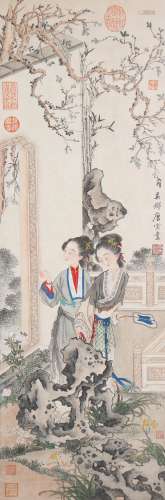 Chinese Ink Painting Of Maid - Tang Yin