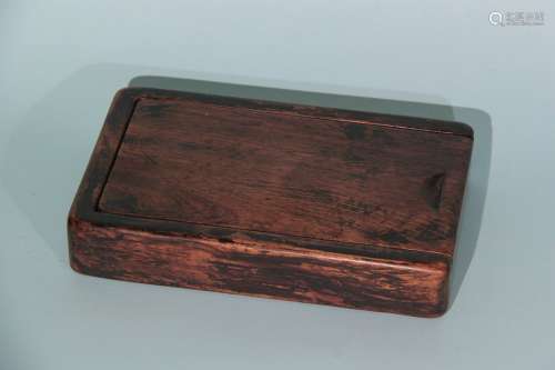 Chinese Qing Dynasty Huanghuali Wooden Inkstone Box