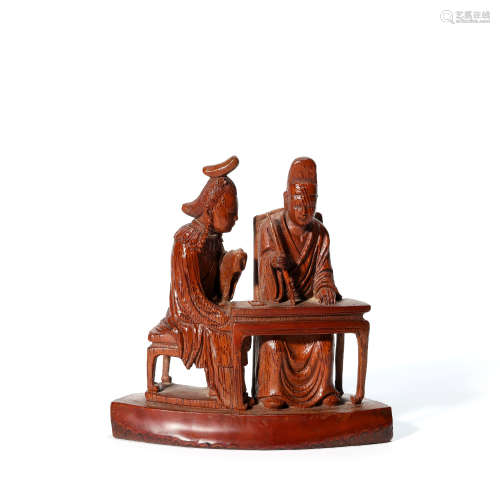 A Bamboo Carved Figures Ornament