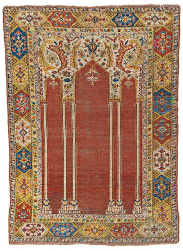 Southwest Anatolian 'Coupled-column' Prayer Rug