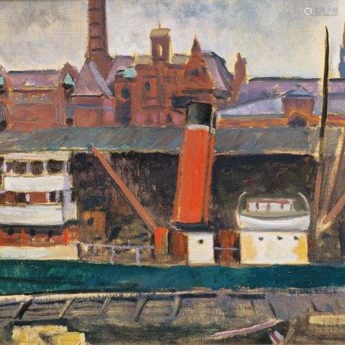 Paul Kayser (Hamburg 1869 - Donaueschingen 1942). Red Ship C...