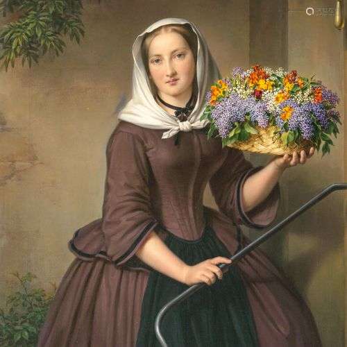 Benjamin Orth (Karlsruhe 1803 - Karlsruhe 1875). Young Lady ...