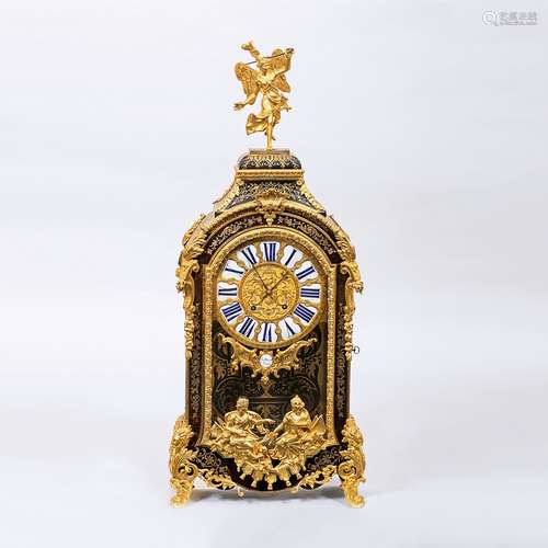 A splendid large Louis XV Boulle Mantle Clock with Console b...