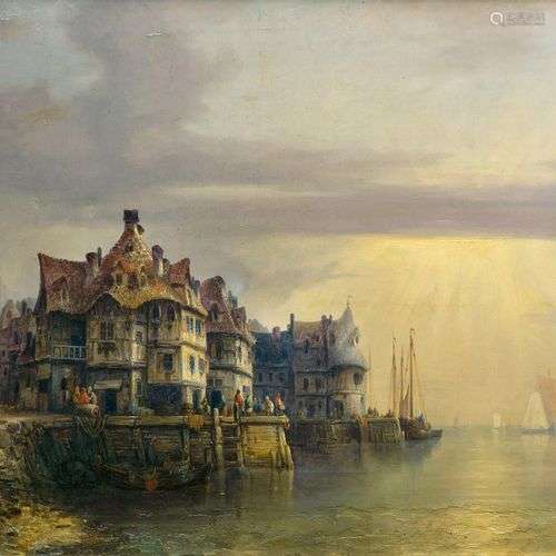 Ludwig Hermann (Greifswald 1812 - Berlin 1881). Town by the ...