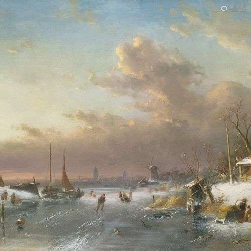 Charles Leickert (Brüssel 1816 - Mainz 1907). Winter Landsca...