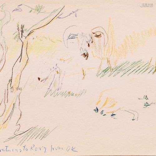 Oskar Kokoschka (Pöchlarn 1886 - Montreux 1980). Sheep and L...