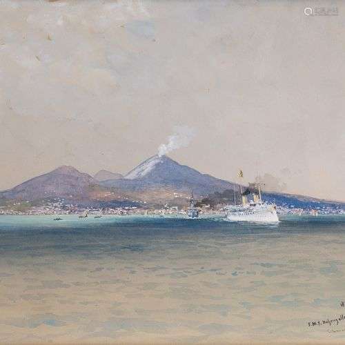 Hans Bohrdt (Berlin 1857 - Berlin 1945). S.M.Y. leaving Napl...