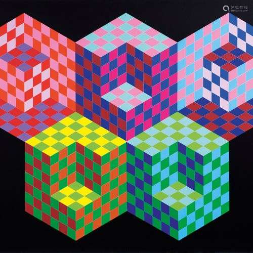 Victor Vasarely (Pécz 1908 - Paris 1998). Hexa 5.