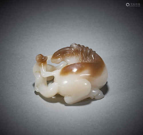 In Qing Dynasty, Hetian jade immediately sealed monkeys