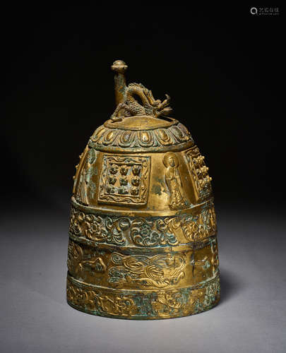 Bronze gilded bell in Qing Dynasty