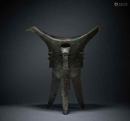 Ancient Chinese Bronze Grand Jue Cup