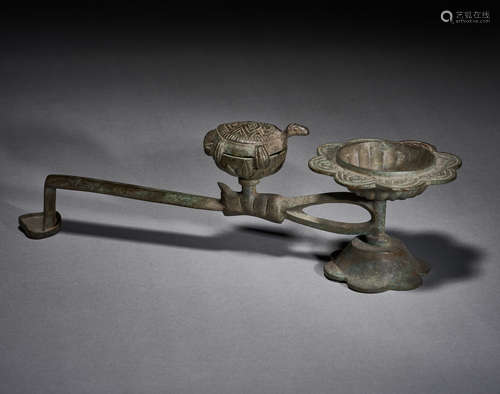 Ancient Chinese bronze lamp