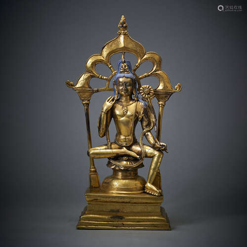 Guanyin Bodhisattva with bronze and gold in Qing Dynasty of ...