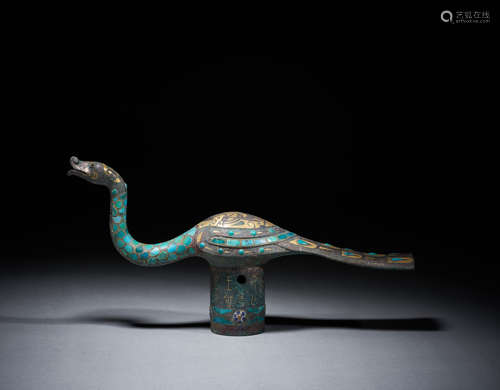 Bronze Phoenix Staff Head, Han Dynasty