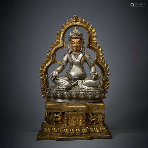 Silver Yellow God of Wealth in Qing Dynasty of China