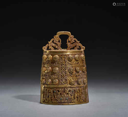 Rare pure gold flat clock, Han Dynasty