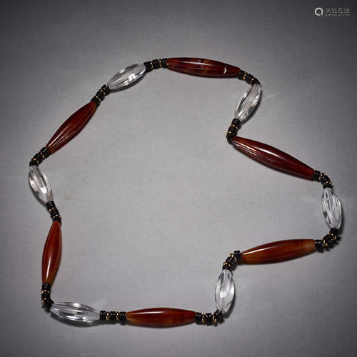 A string of crystal agate necklace, Liao Dynasty