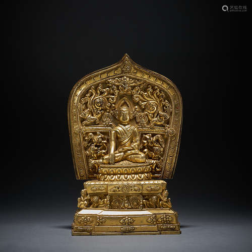 Bronze-gilded Buddha statues in Qing Dynasty