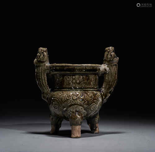 Incense burner of Yaozhou kiln in Yuan Dynasty