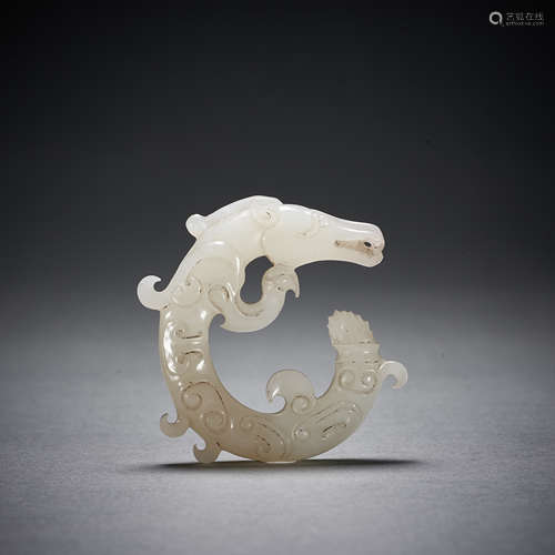 Ancient Hotan Jade Dragon in China