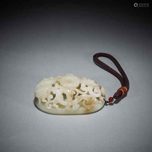 Hetian Jade Hollow Jade Pei, Qing Dynasty