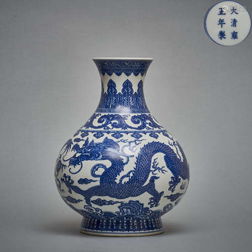 Qing Dynasty, big blue vase