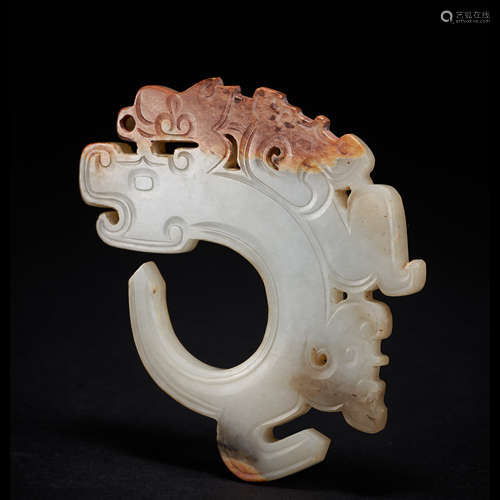 Hetian Jade Dragon Pei in Han Dynasty