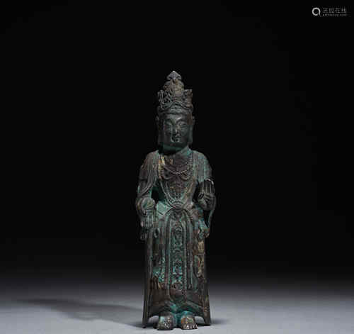 Ancient Chinese bronze Guanyin