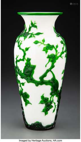 A Chinese Peking Glass Vase Marks: six-character Qianlong se...